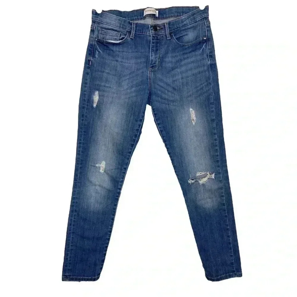 Banana Republic Distressed Skinny Ankle Jeans